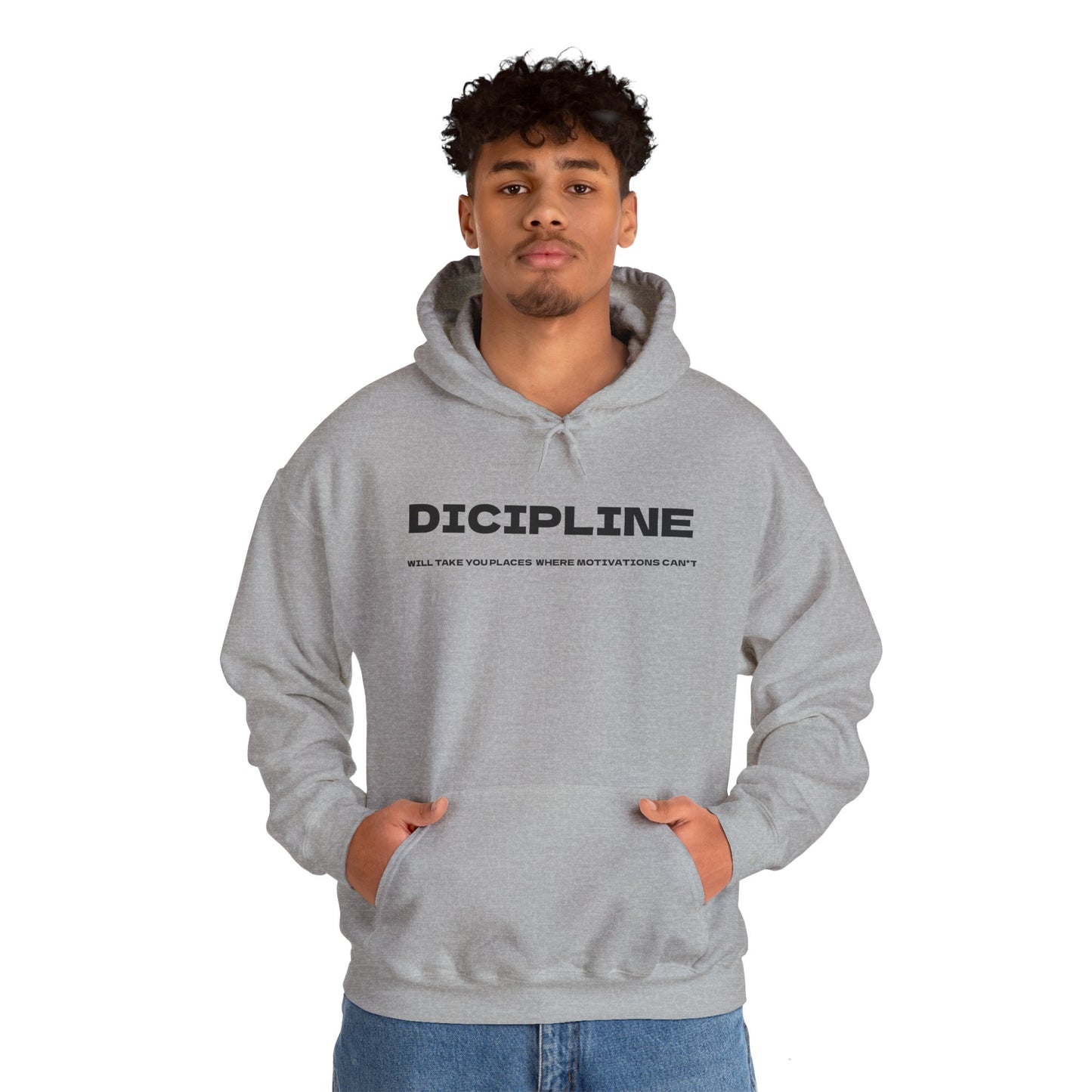 Motivational Hoodie - 'Discipline Will Take You Places' - Gray Sweatshirt